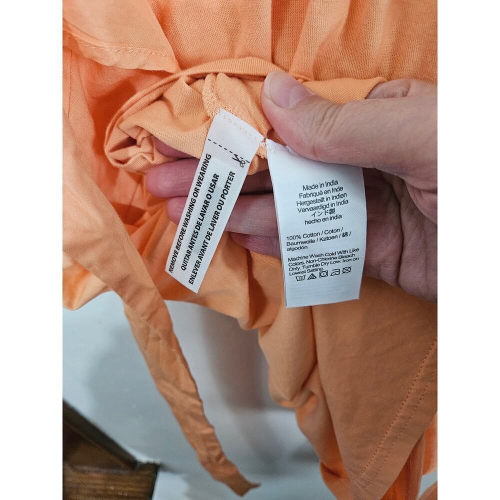 NWT J. Crew Peach/ Orange Tie-Back Top Size Medium Cotton - Picture 7 of 7